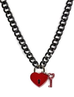 Outlet ???? RED HEART LOCK AND KEY PENDANT NECKLACE ????