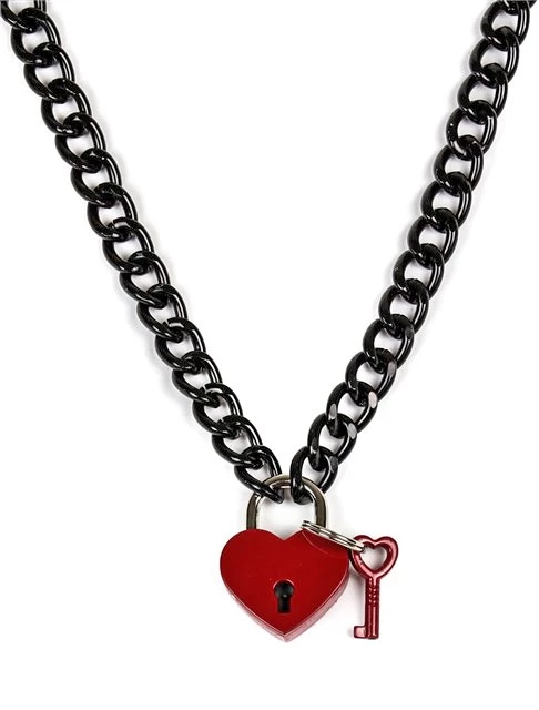 Outlet ???? RED HEART LOCK AND KEY PENDANT NECKLACE ????