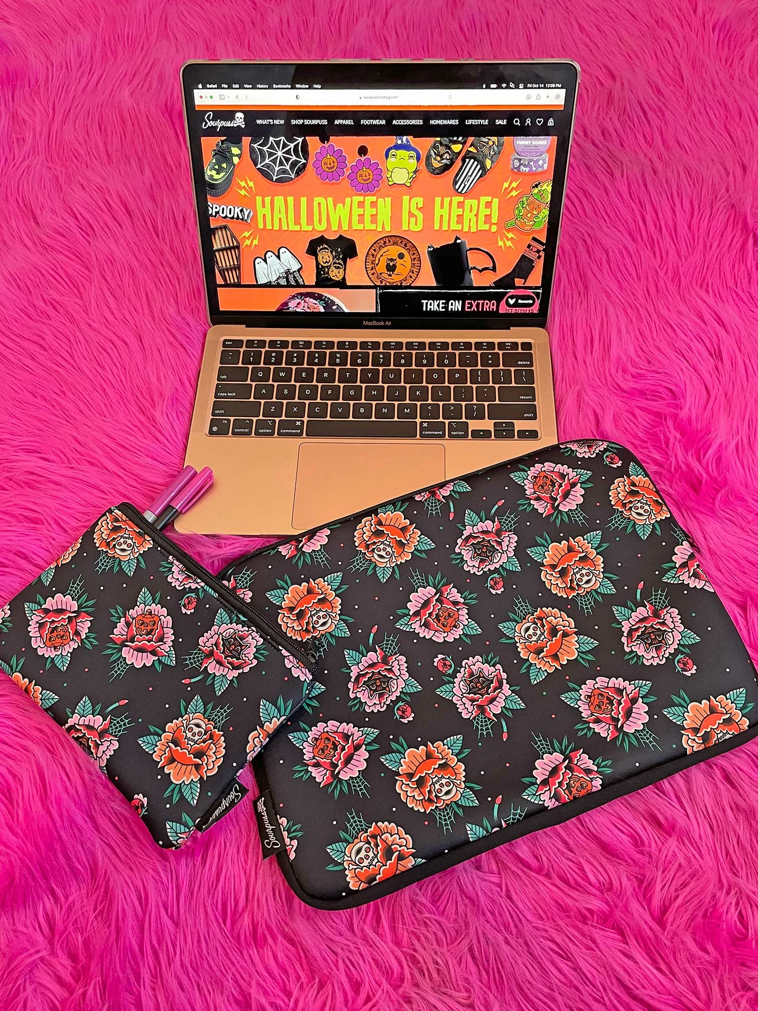 Buy ???? SOURPUSS CREEPY PEONIES CASE ZIP POUCH ???? - Image 4