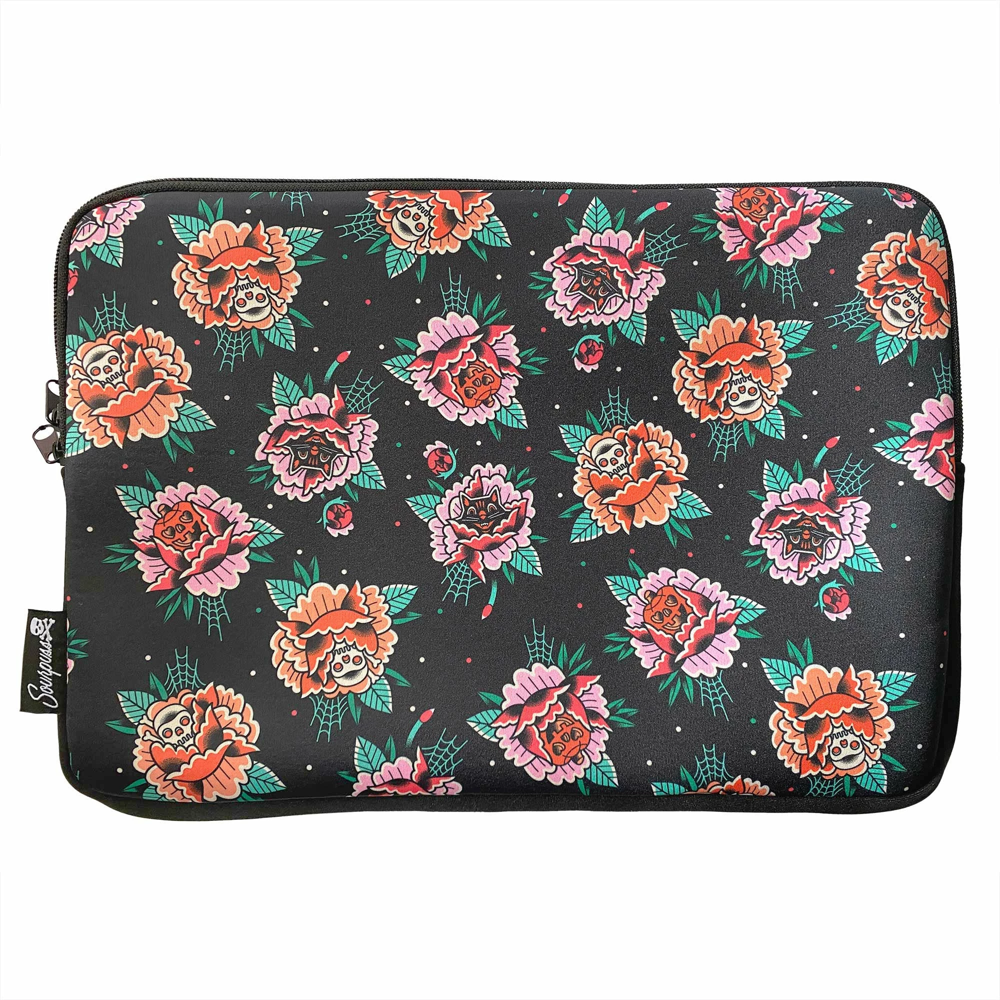 New ???? SOURPUSS CREEPY PEONIES LAPTOP SLEEVE ????