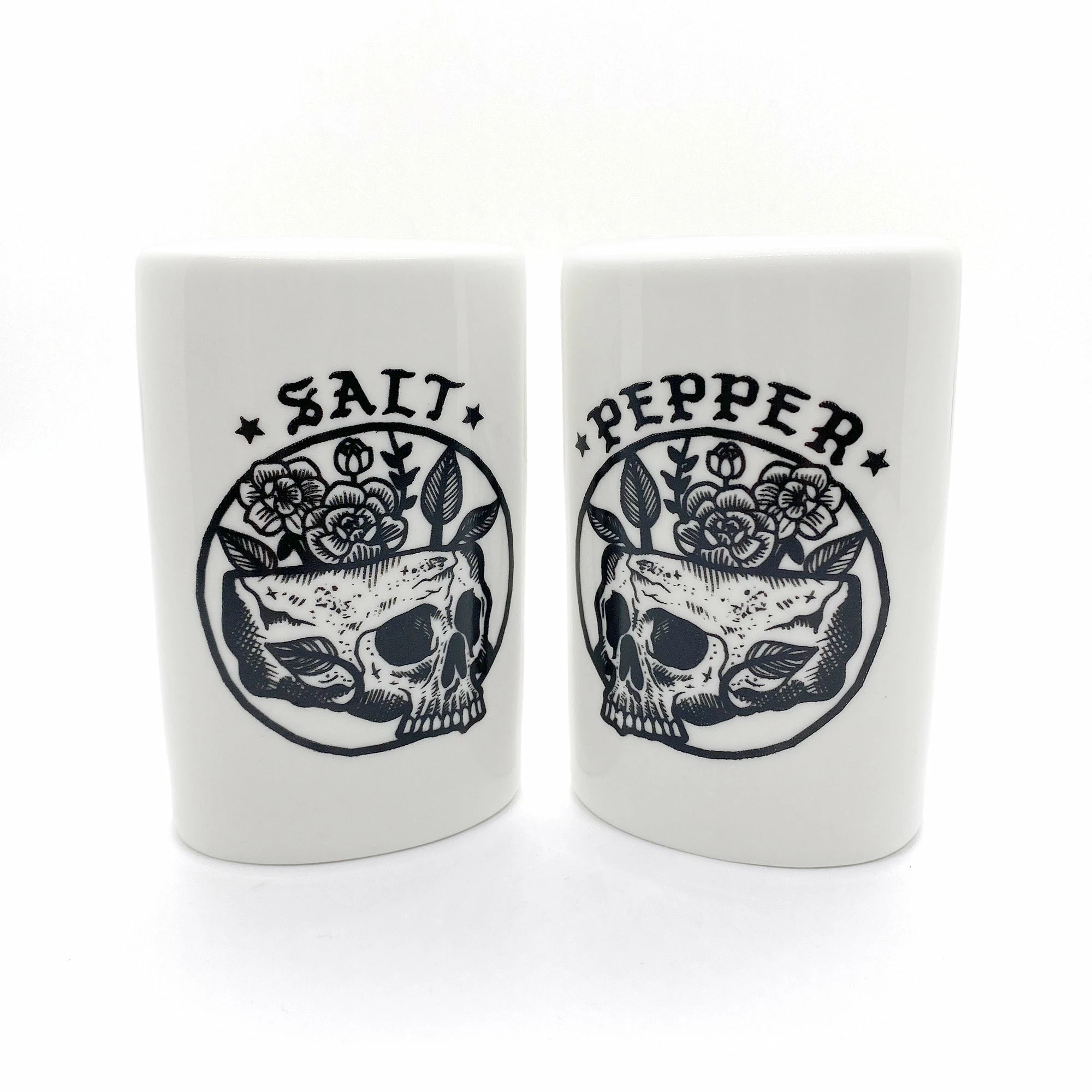 Deals ✨ SOURPUSS FLORAL SKULL SALT AND PEPPER SHAKERS ????