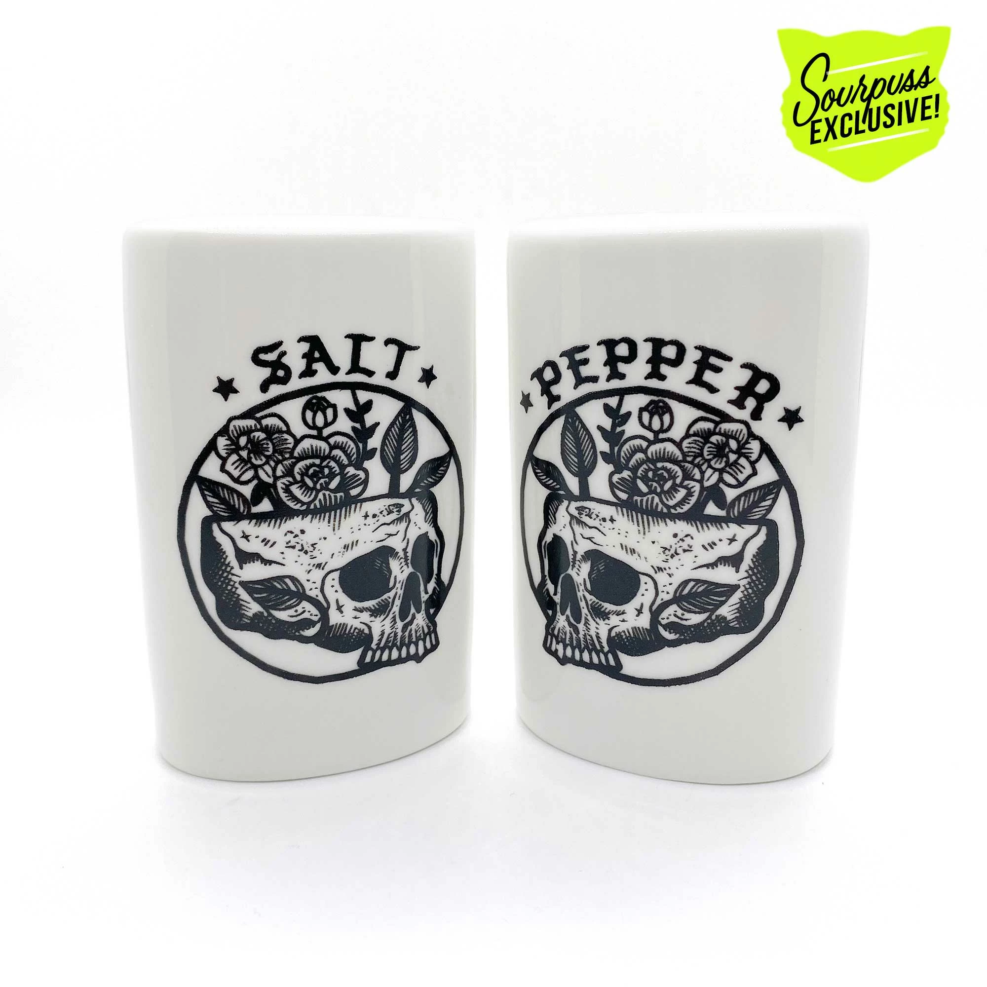 Deals ✨ SOURPUSS FLORAL SKULL SALT AND PEPPER SHAKERS ???? - Image 2