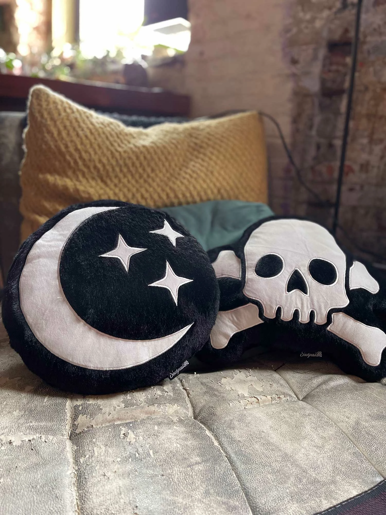 Promo ???? SOURPUSS FURRY SKULL & BONES PILLOW ✔️ - Image 2