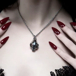 Discount ⌛ ROGUE + WOLF CAT SKULL NECKLACE MIRROR STEEL ????