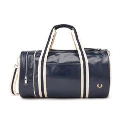New ???? FRED PERRY CLASSIC BARREL BAG NAVY/ECRU ????