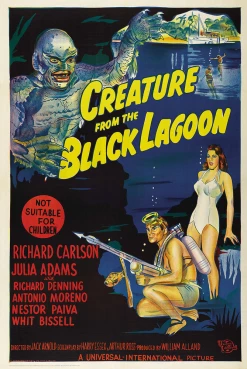 Discount ❤️ CREATURE FROM THE BLACK LAGOON POSTER BLUE ❤️