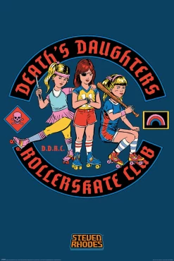 Best Pirce ???? STEVEN RHODES DEATH DAUGHTERS ROLLERSKATE CLUB POSTER ????