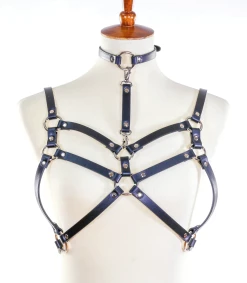 Promo ???? DOUBLE STRAP HARNESS WITH CHOKER BLACK ✔️