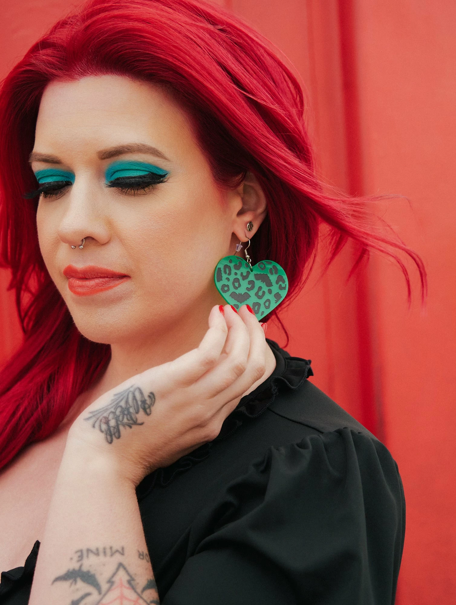 Discount ⌛ SOURPUSS BATTY LEOPARD ACRYLIC EARRINGS GREEN ???? - Image 4