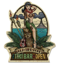 Wholesale ???? RETRO A GO GO HULA TIME HONEY METAL SIGN ????
