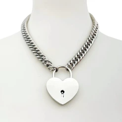 Outlet ???? JUMBO HEART LOCK PENDANT NECKLACE SILVER ????