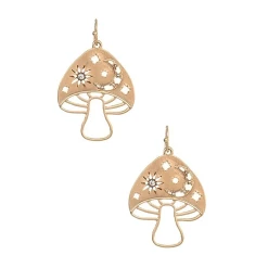 Wholesale ???? MYSTICAL MUSHROOM EARRINGS GOLD ????