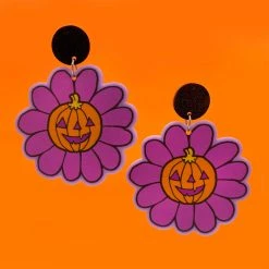Hot Sale ⭐ SOURPUSS PUMPKIN FLOWER ACRYLIC EARRINGS ????