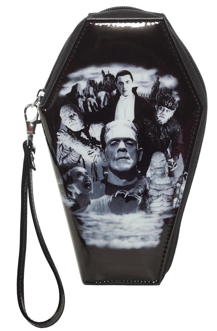 Best Pirce ❤️ ROCK REBEL MONSTER COLLAGE COFFIN WALLET ????