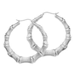 Outlet ???? BIG BAMBOO HOOPS SILVER ????