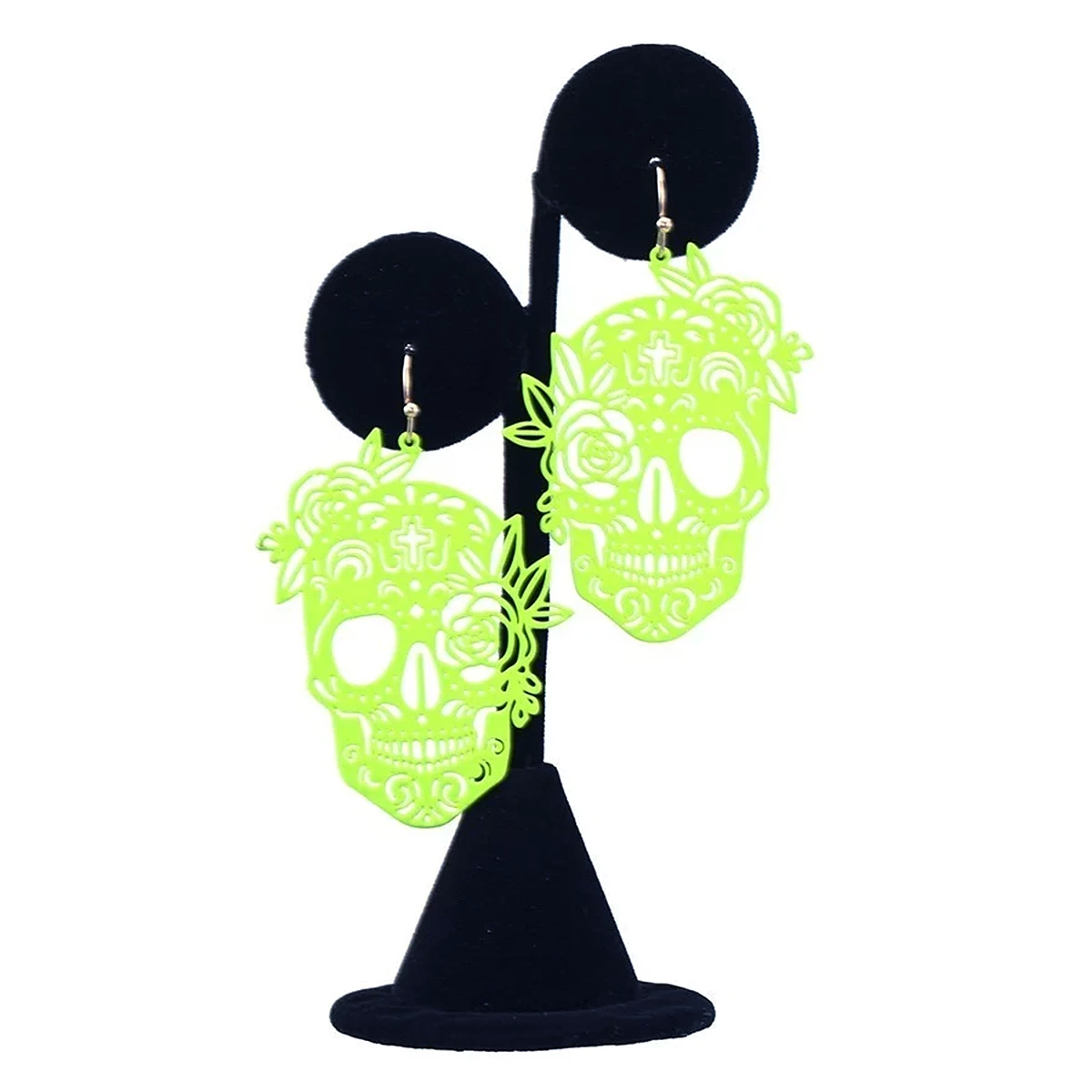 Top 10 β SKULL N' ROSES EARRINGS NEON GREEN ???? - Image 2