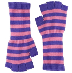 Outlet ???? FINGERLESS PINK/PURPLE STRIPED KNIT GLOVES ????