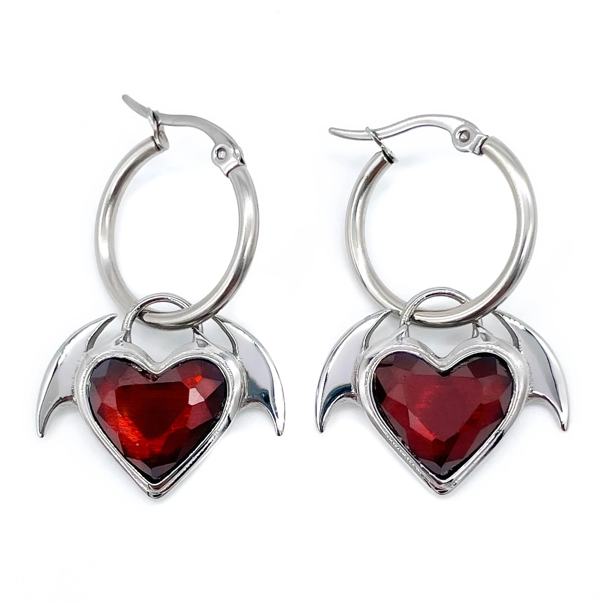 Best Sale ???? MYSTICUM LUNA SUCCUBUS HOOP EARRINGS RED ⭐