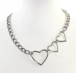 Outlet ???? LINKED HEARTS CHAIN NECKLACE SILVER ????
