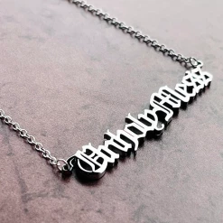 Best Sale ???? THE SILVER SPIDER UNHOLY MESS NAME PLATE NECKLACE ????