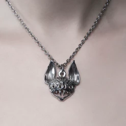 Cheap ???? ROGUE + WOLF VAMPIRE BAT NECKLACE MIRROR STEEL ❤️