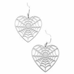 Top 10 ???? WEBBED HEART EARRINGS SILVER ????